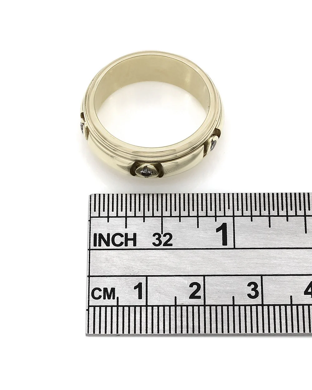 Gentlemans 14KY Diamond Spinning Band Ring - Image 3