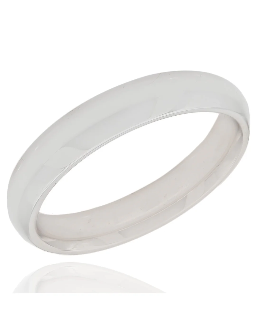 Gentlemans 4.1mm High Polish Comfort Fit Band in 14K White Gold