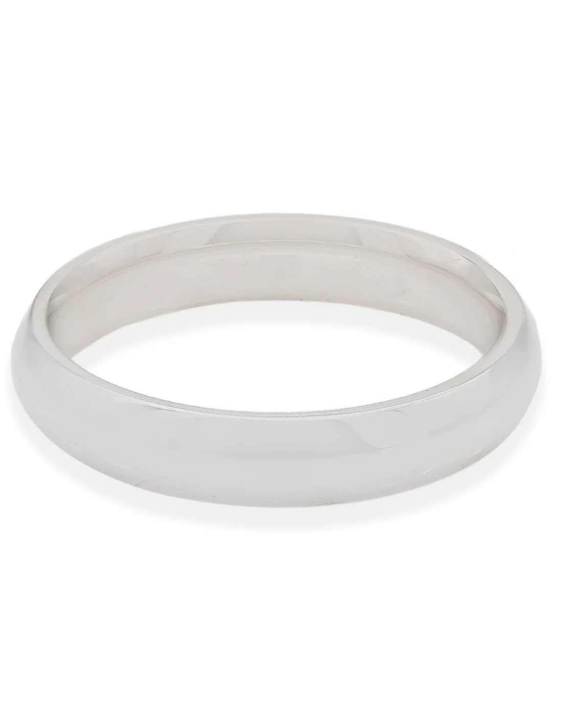 Gentlemans 4.1mm High Polish Comfort Fit Band in 14K White Gold - Image 2