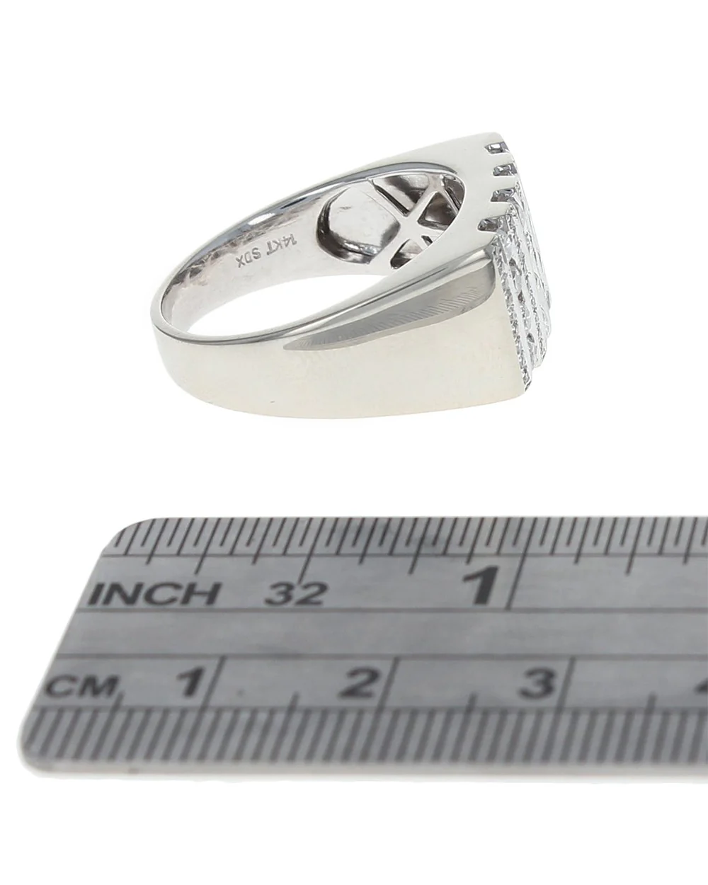 Gentlemans 9 Row Rectangular Top Diamond Band - Image 3