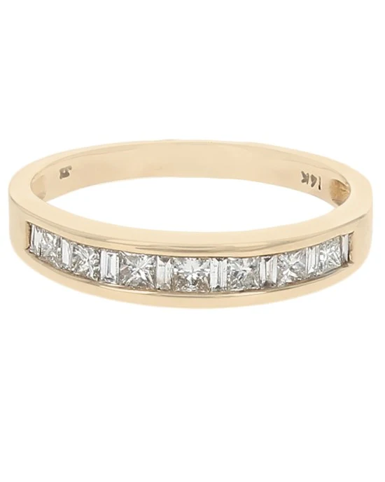 Gentlemans Alternating Baguette and Princess Diamond Band - Image 2