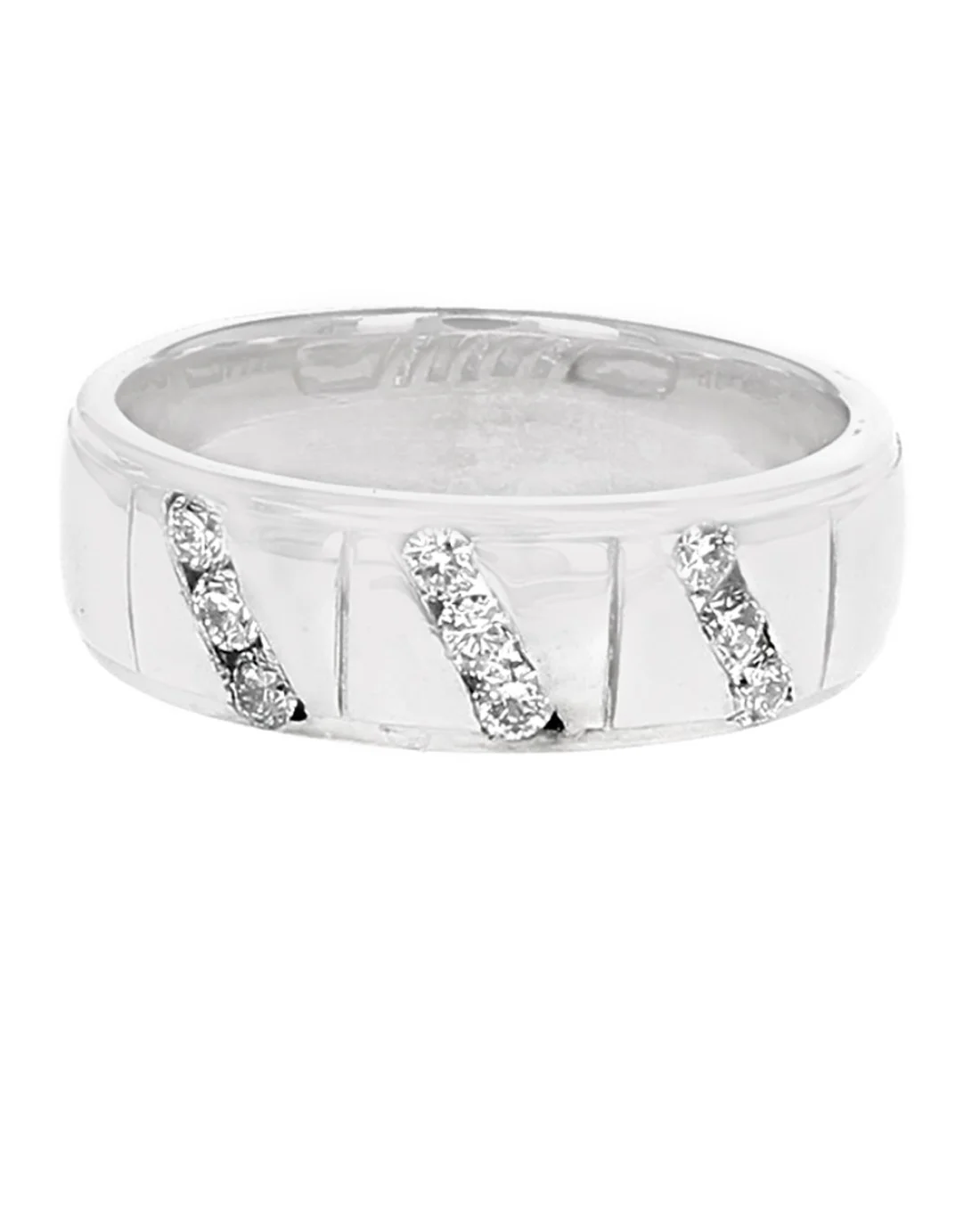 Gentlemans Angled Diamond Grooved Band - Image 2