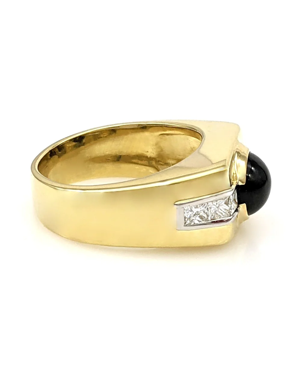 Gentlemans Black Star Sapphire and Diamond Ring - Image 2