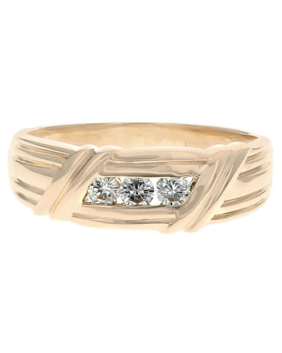 Gentleman's Diamond Fluted Band - Image 2
