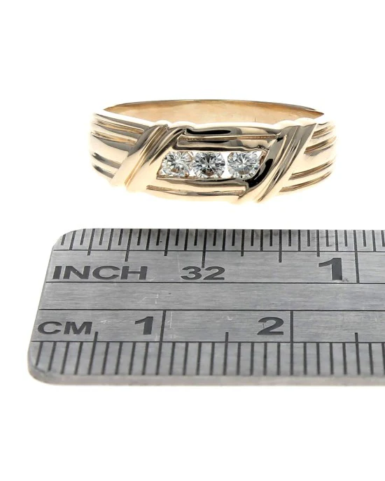 Gentleman's Diamond Fluted Band - Image 3