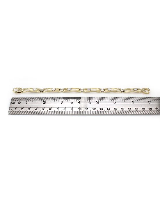 Gentleman's Diamond Link Bracelet in Gold - Image 3