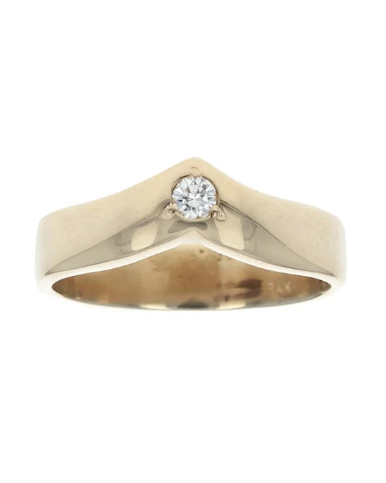 Gentlemans Diamond Solitaire Chevron Band - Image 2