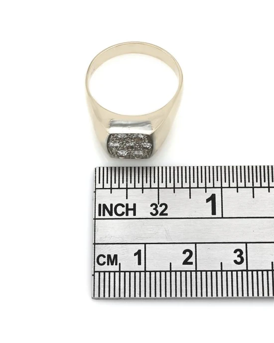 Gentleman's Diamond Square Top Ring - Image 3