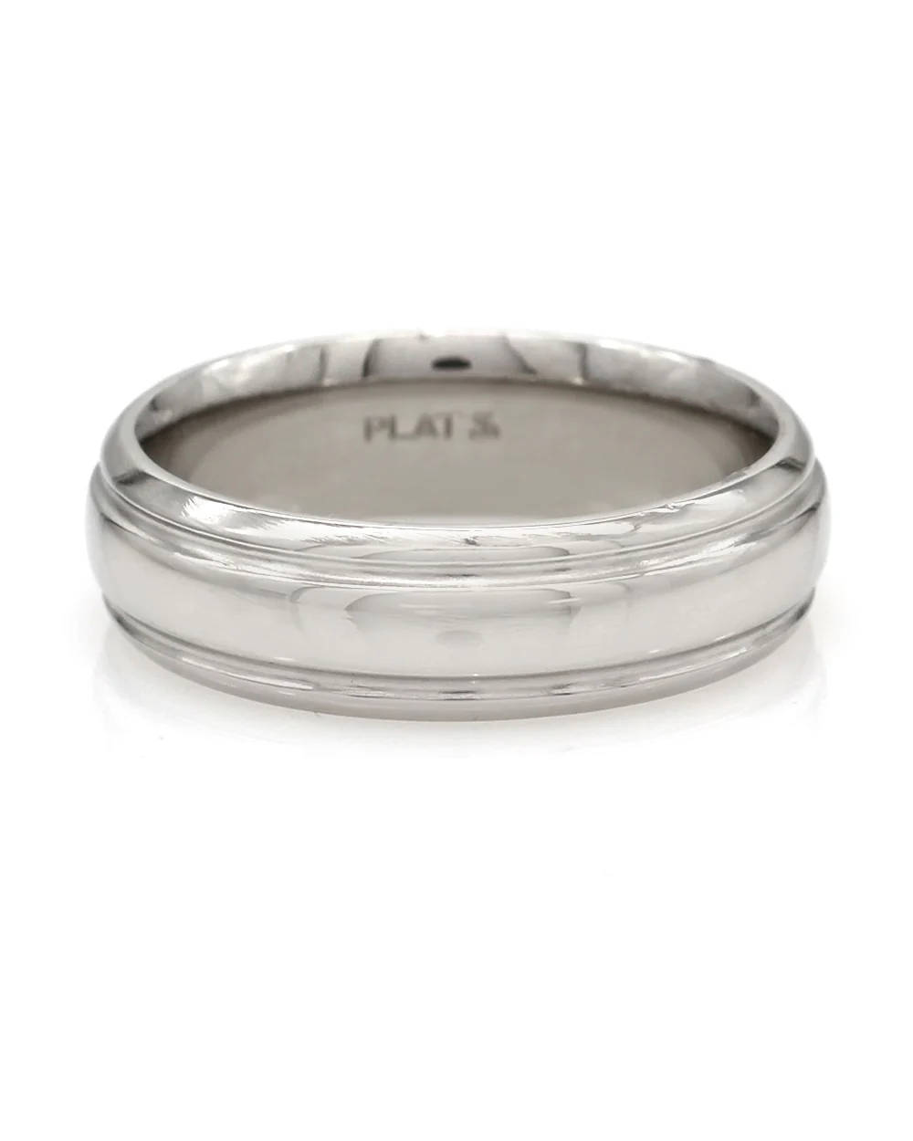 Gentlemans Edged Wedding Band in Platinum - Image 2