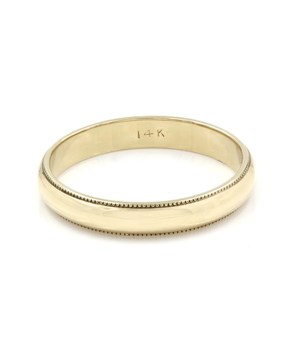 Gentlemans Edged Wedding Band Ring in Gold - Image 2