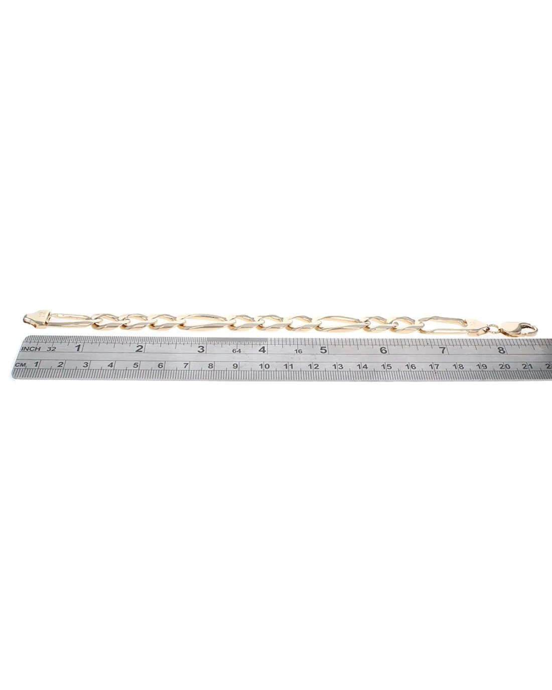 Gentlemans Figaro Link Chain Bracelet in Gold - Image 3