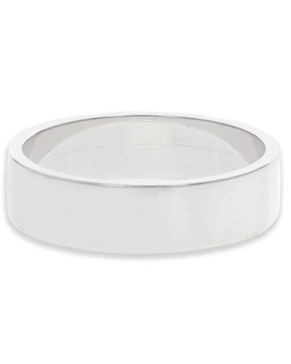Gentlemans Flat Band Ring in White Gold - Image 2