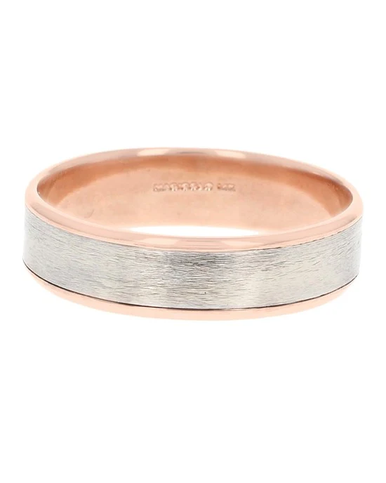 Gentleman's Rose and White Gold Wedding Band - Image 2