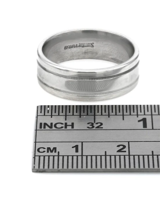 Gentlemans Scott Kay Paladium Wedding Band - Image 3