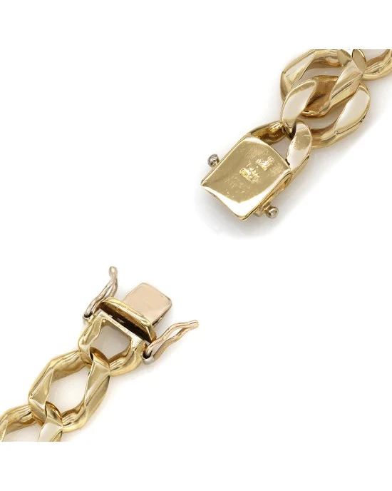 Gentleman's Square Curb Link Bracelet in Gold - Image 2