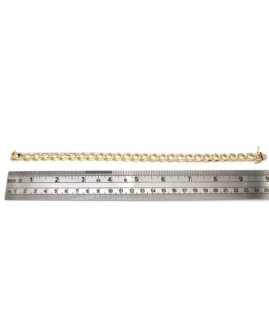 Gentleman's Square Curb Link Bracelet in Gold - Image 3