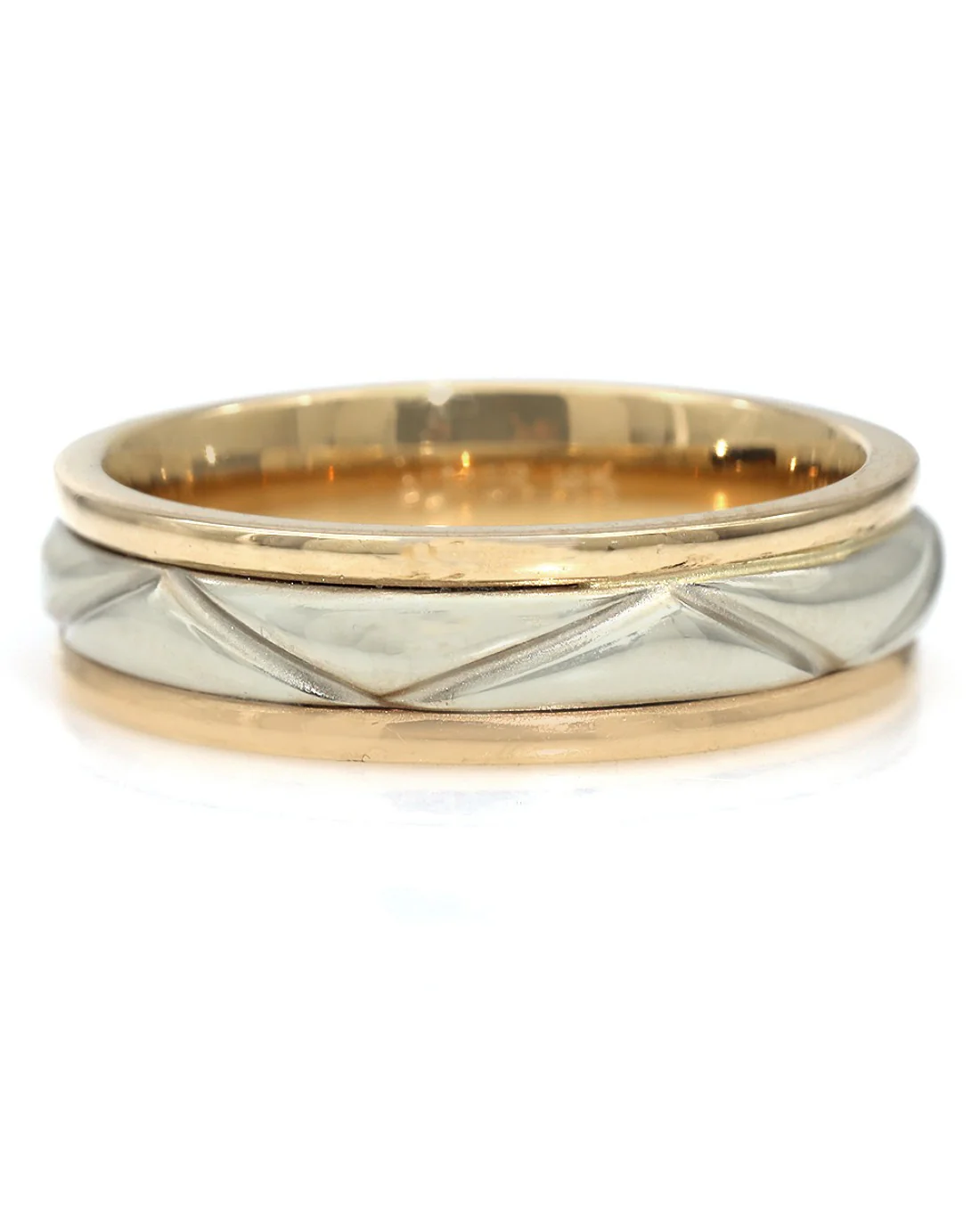 Gentlemans Two Tone Grooved Comfort Band - Image 2