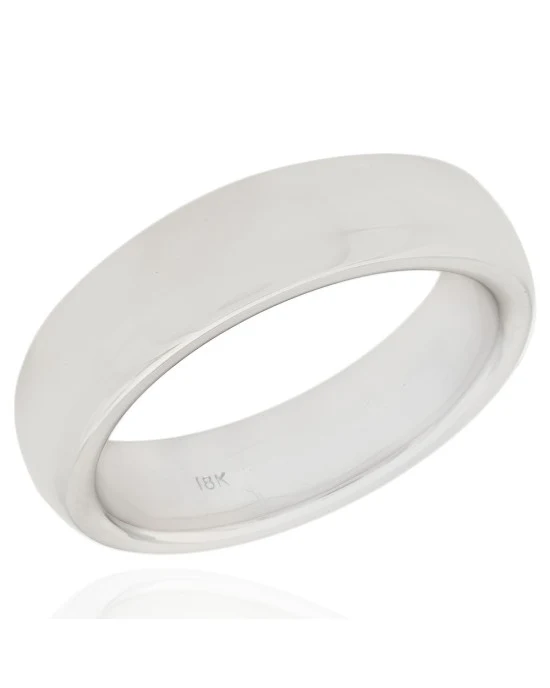 Gentleman's Wedding Band in White Gold