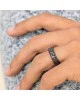Gentlemen's Barrel Script European Comfort Fit Band in Titanium - Image 3