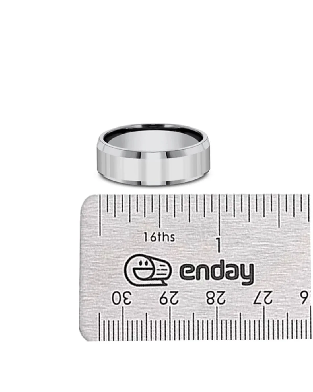 Gentlemen's Beveled Edge Comfort Fit Band in Tungsten - Image 3