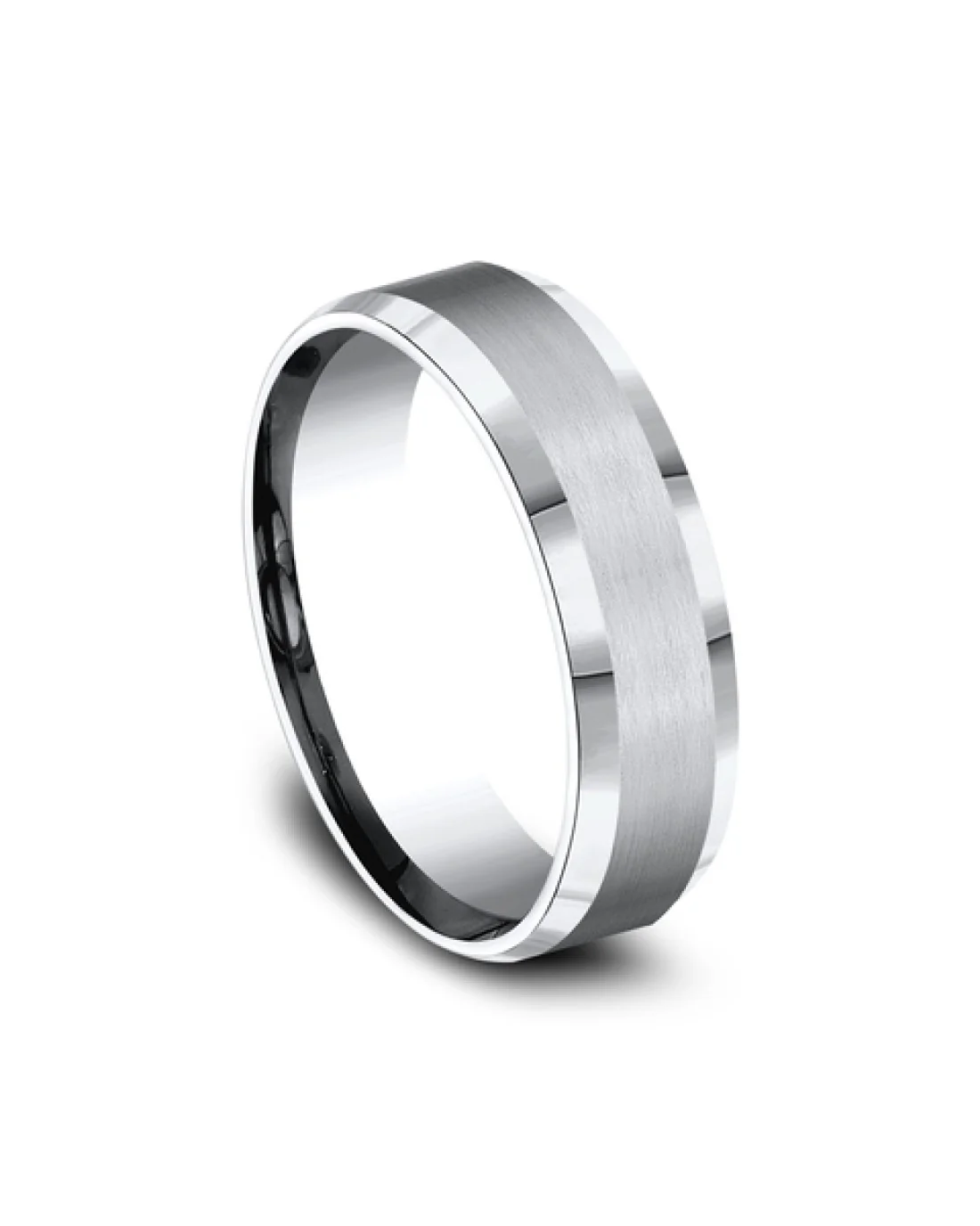 Gentlemen's Beveled Edge Comfort Fit Band in Tungsten - Image 2