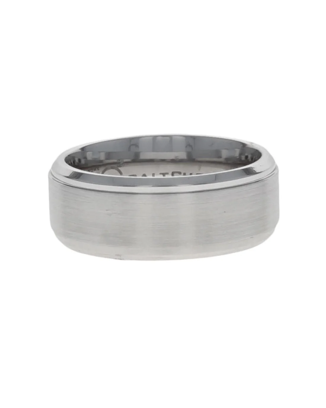 Gentlemen's Beveled Edge Comfort Fit Band in White Cobalt - Image 2