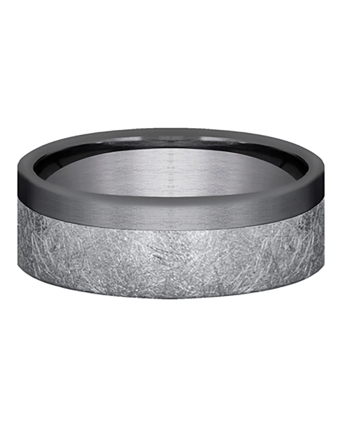 Gentlemen's Comfort Fit Band in White Gold and Grey Tantalum - Image 2