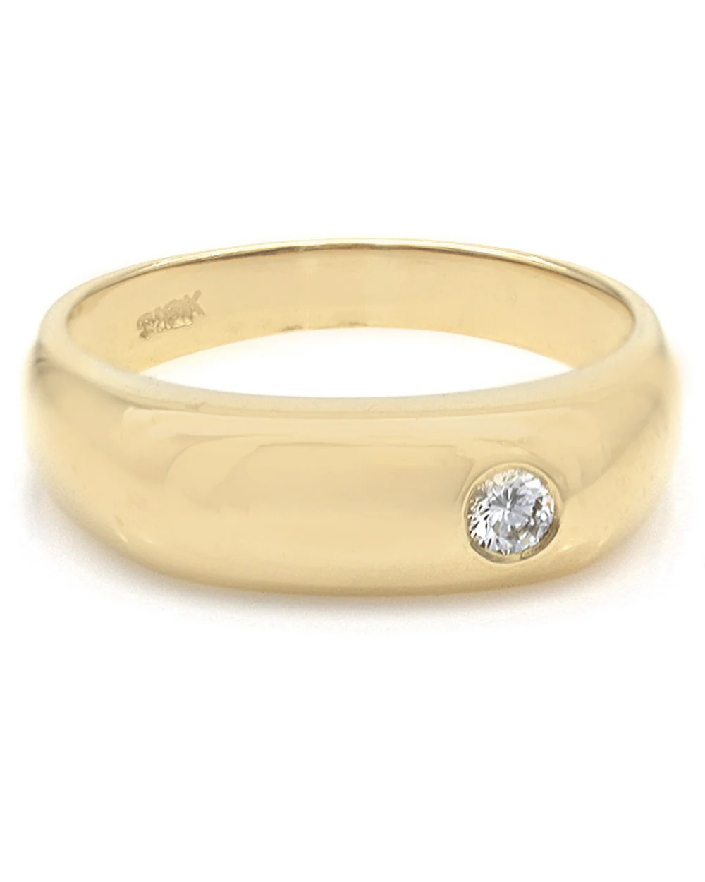 Gentlemen's Diamond Solitaire Ring in Yellow Gold - Image 2