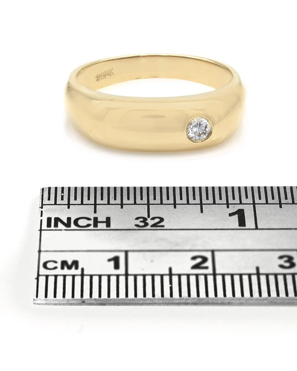 Gentlemen's Diamond Solitaire Ring in Yellow Gold - Image 3