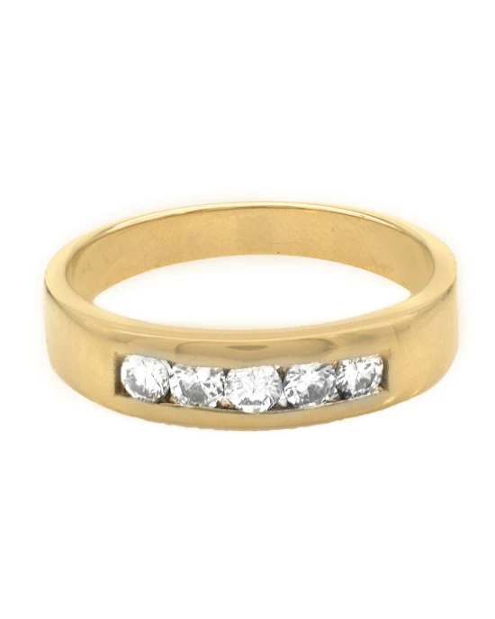 Gentlemen's Diamond Tapered Ring in Yellow Gold - Image 2