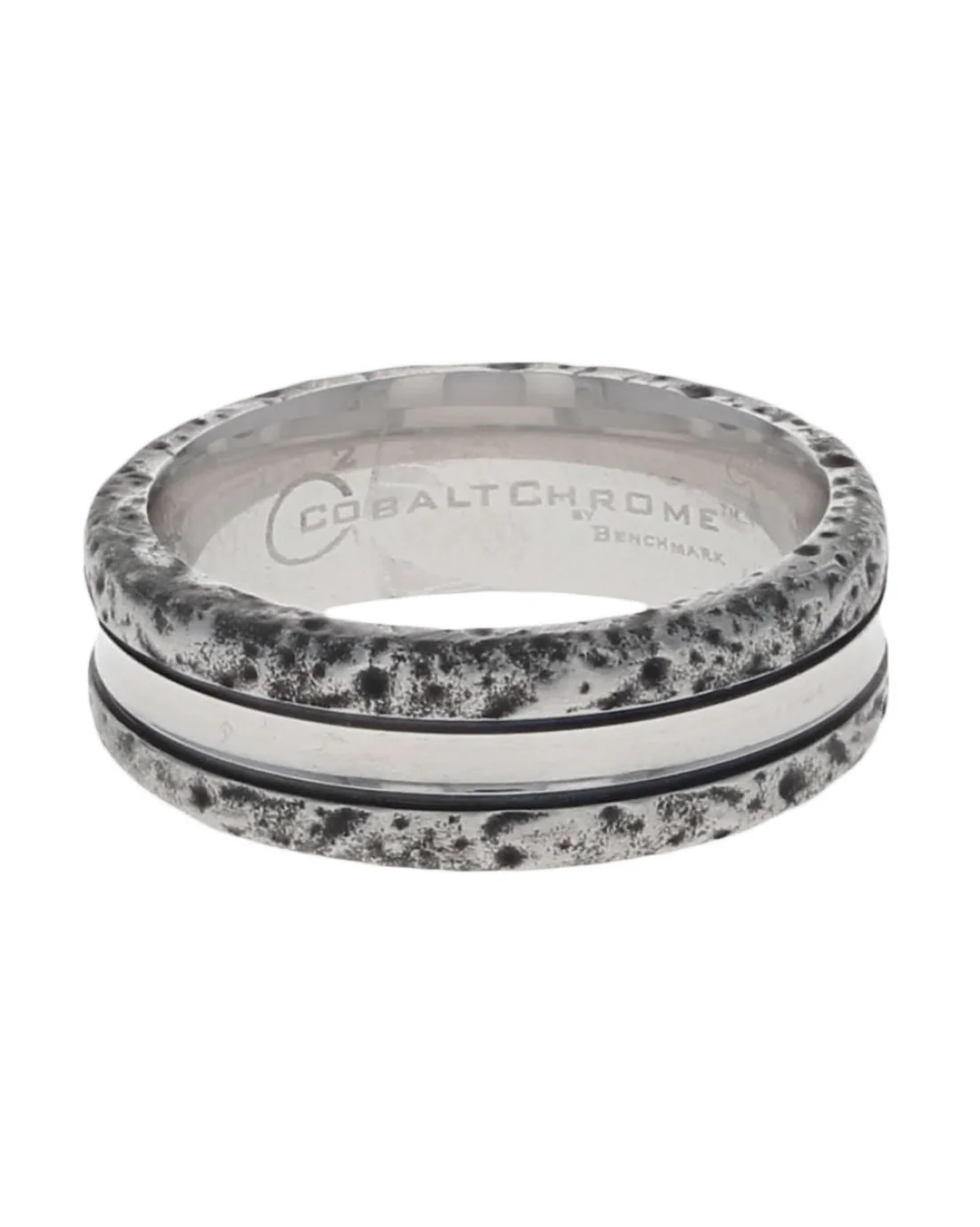 Gentlemen's Distressed Center Cut Comfort Fit Band in White Cobalt - Image 2