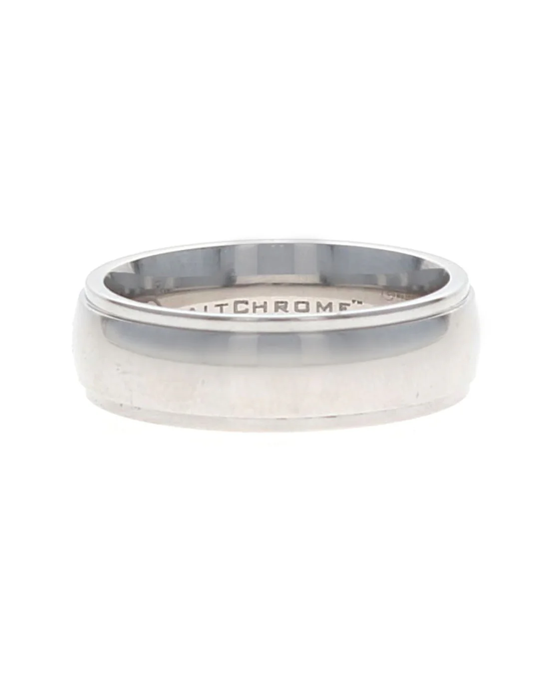 Gentlemen's Drop Edge Comfort Fit Band in White Cobalt - Image 2