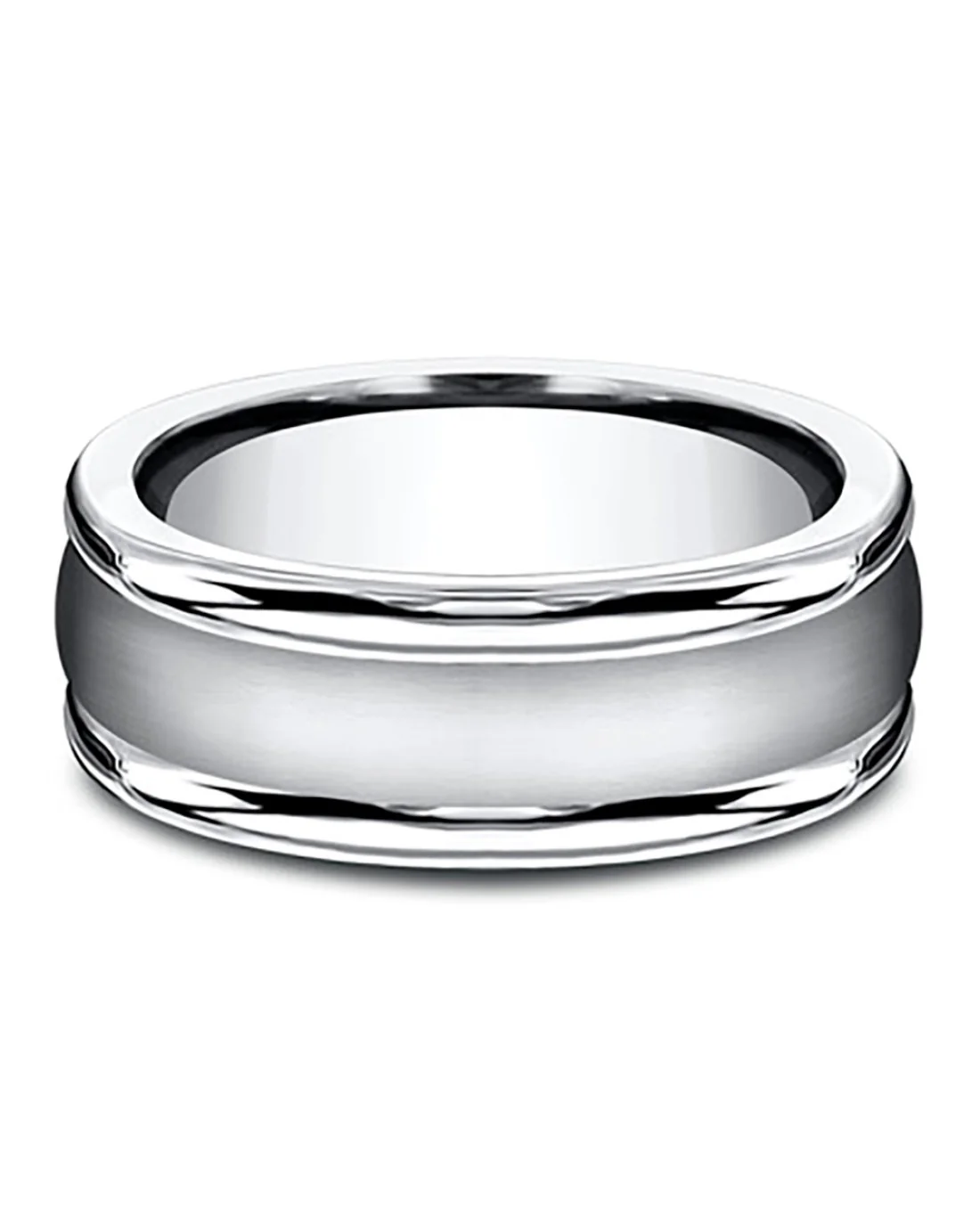 Gentlemen's Fluted Edge Comfort Fit Band in White Cobalt - Image 3