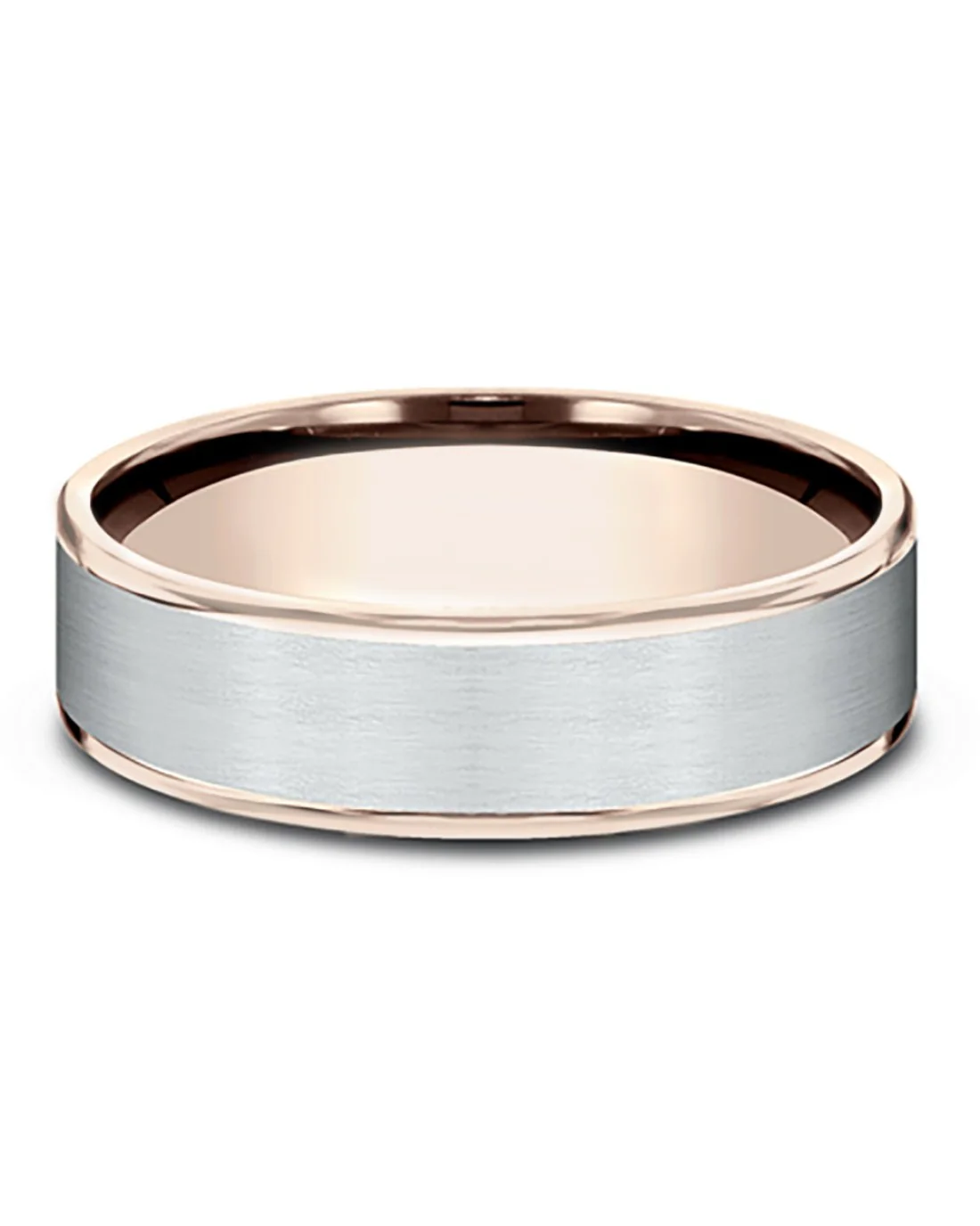 Gentlemen's Thin Edge Comfort Fit Band in Yellow Gold and Grey Tantalum - Image 2