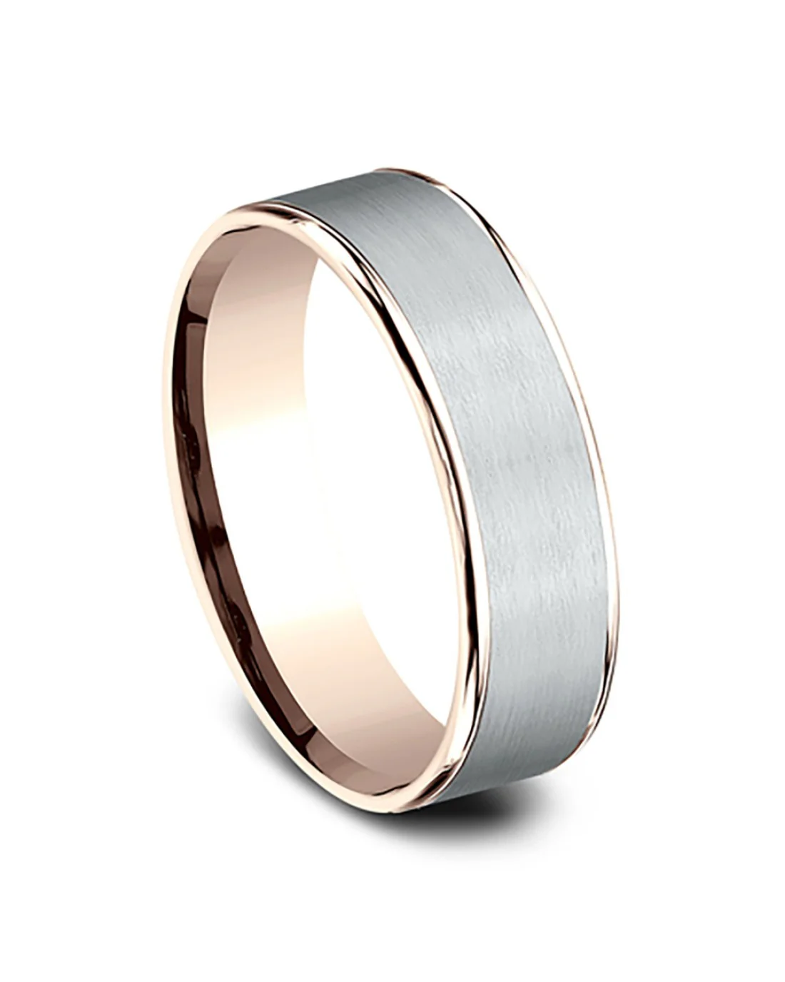 Gentlemen's Thin Edge Comfort Fit Band in Yellow Gold and Grey Tantalum - Image 3