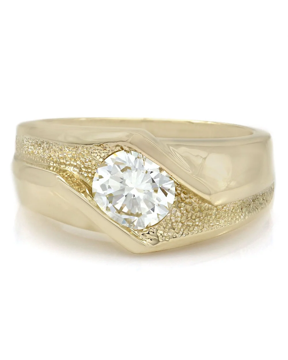 Gents Diamond Solitaire Ring in Gold - Image 2