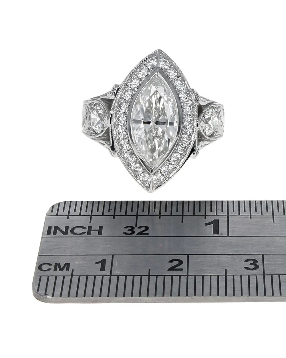 GIA Certified Marquise Cut Diamond Solitaire Ring in Platinum - Image 3