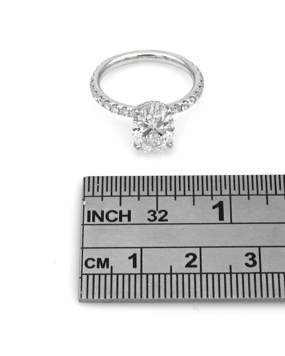 GIA Certified Oval Cut Diamond Solitaire in 18KW - Image 3