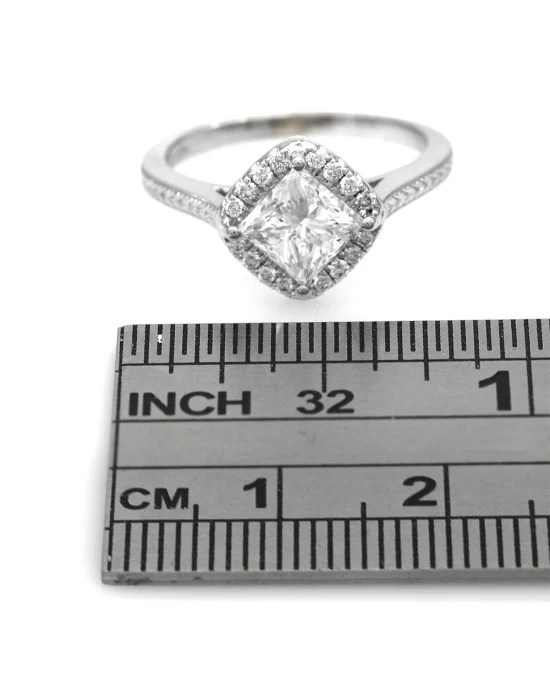 GIA Certified Princess Cut Diamond Solitaire Ring in 14KW - Image 3