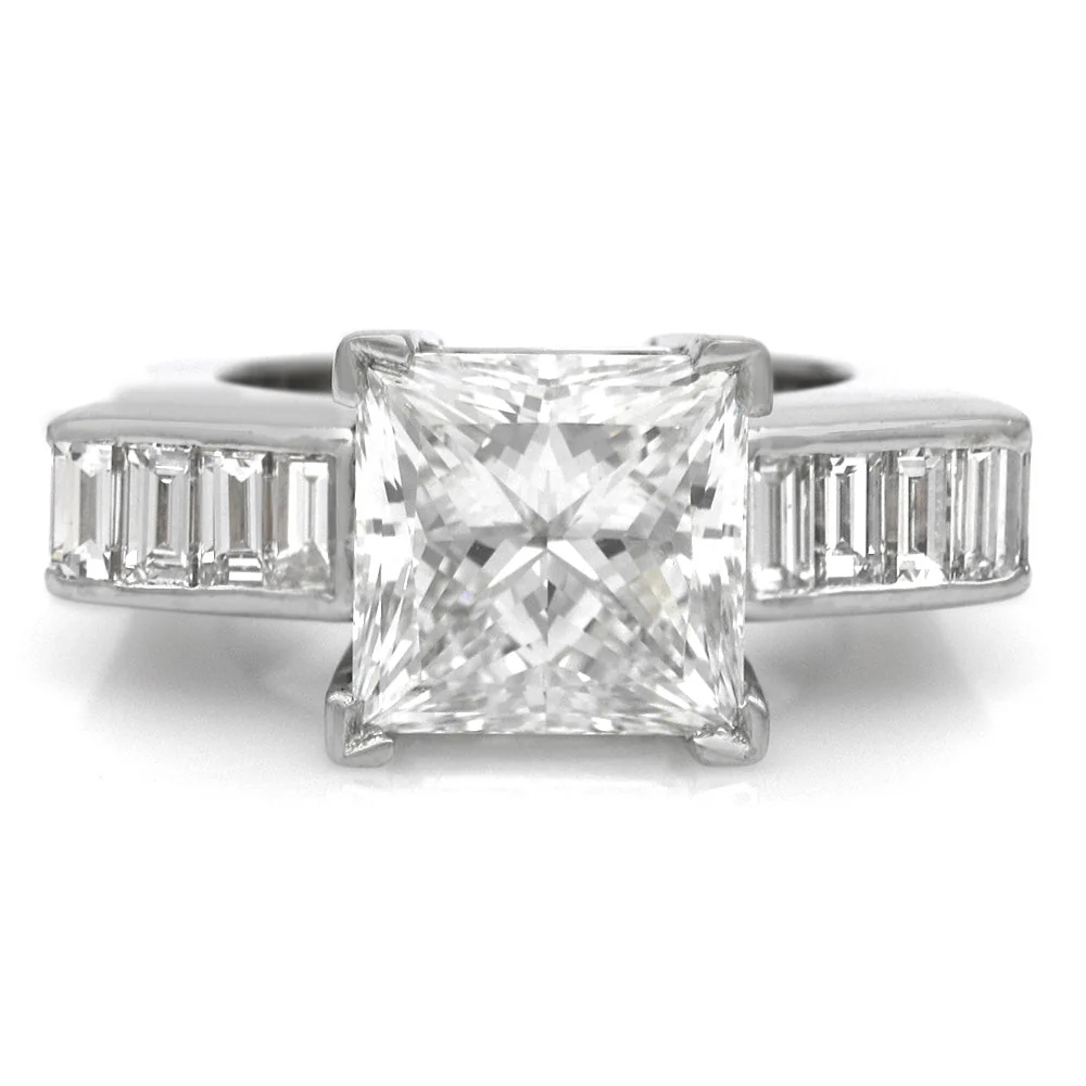 18K White Gold GIA Certified Princess Cut Diamond Solitaire Ring - Image 2