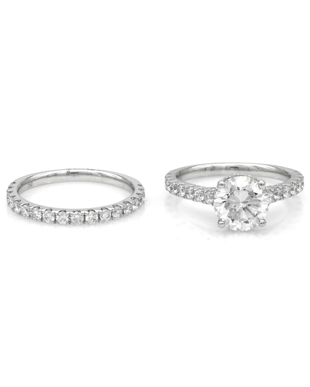 GIA Certified Round Brilliant Cut Diamond Solitaire Engagement Ring Set in 18KW - Image 2