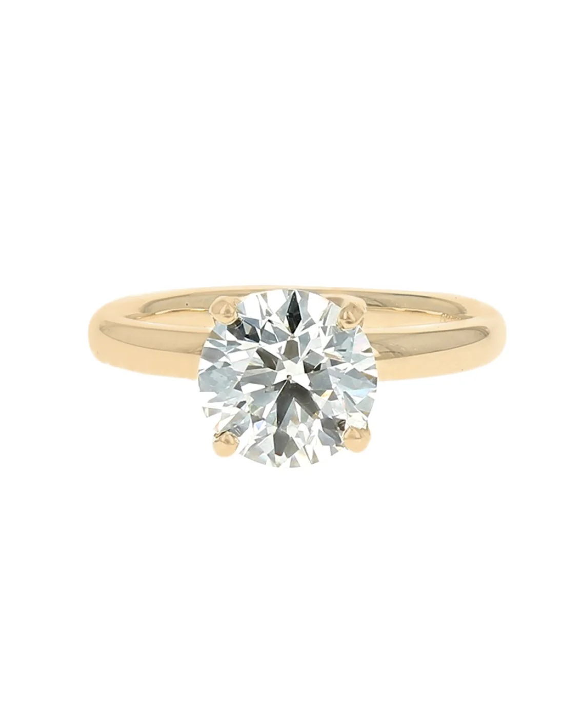 GIA Certified Round Brilliant Cut Diamond Solitaire Ring in 18KY - Image 2