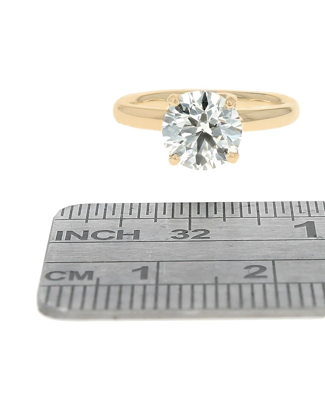 GIA Certified Round Brilliant Cut Diamond Solitaire Ring in 18KY - Image 3