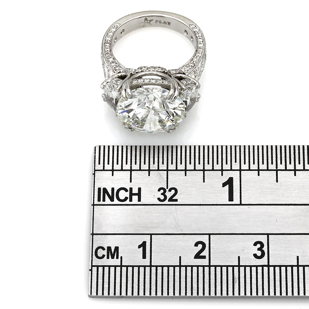 GIA Certified Round Brilliant Diamond Three-Stone Engagement Ring In Platinum - Image 3