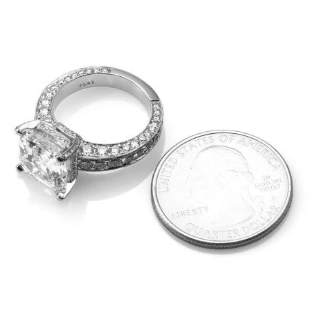 GIA Certified Square Emerald Cut Diamond Solitaire Ring in Platinum - Image 5