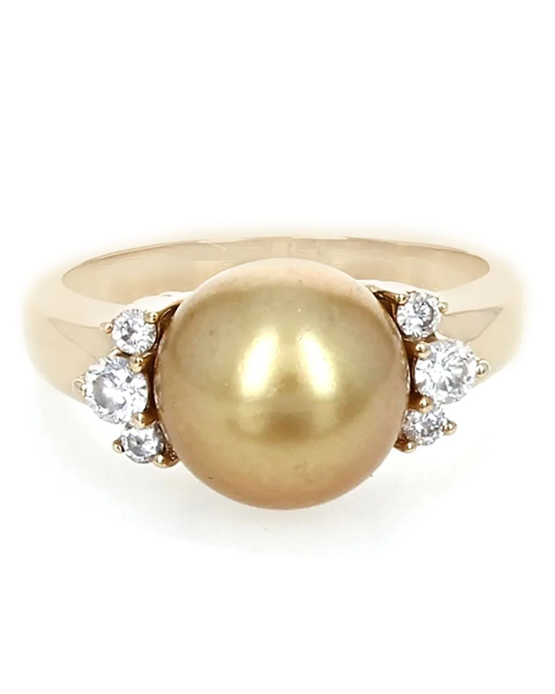 Golden South Sea Pearl and Diamond Ring - Image 2