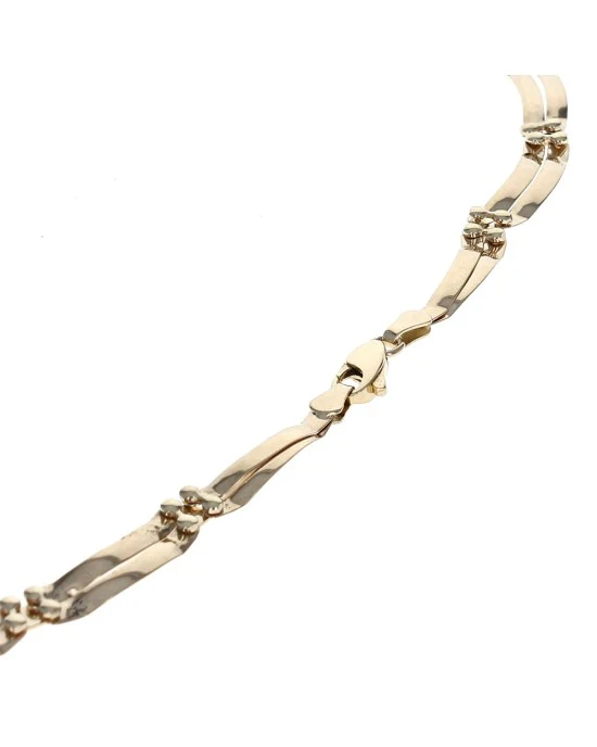 Graduated Curved Link Necklace in Gold - Image 2