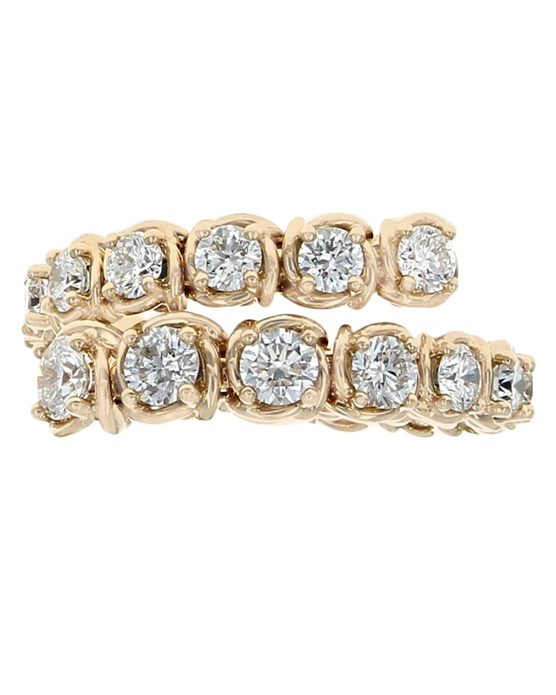 Graduated Diamond Wrap Ring in Yellow Gold - Image 2