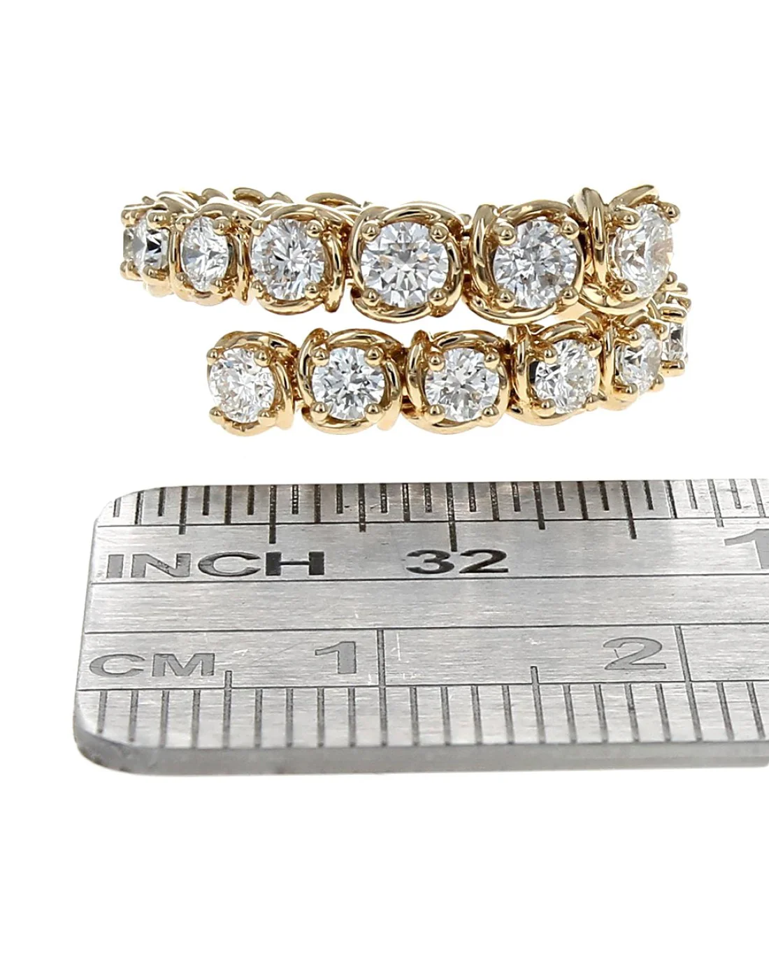 Graduated Diamond Wrap Ring in Yellow Gold - Image 3
