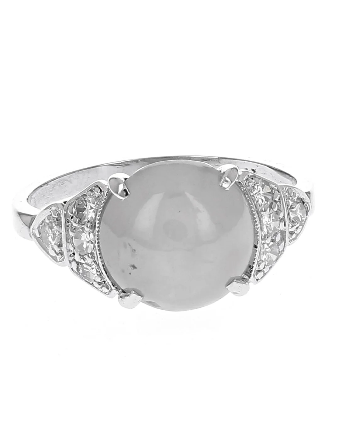 Gray Star Sapphire and Diamond Accent Ring in Platinum - Image 2